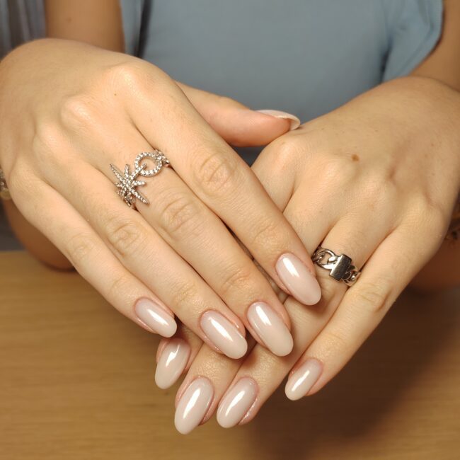 Ongles gel effet chrome